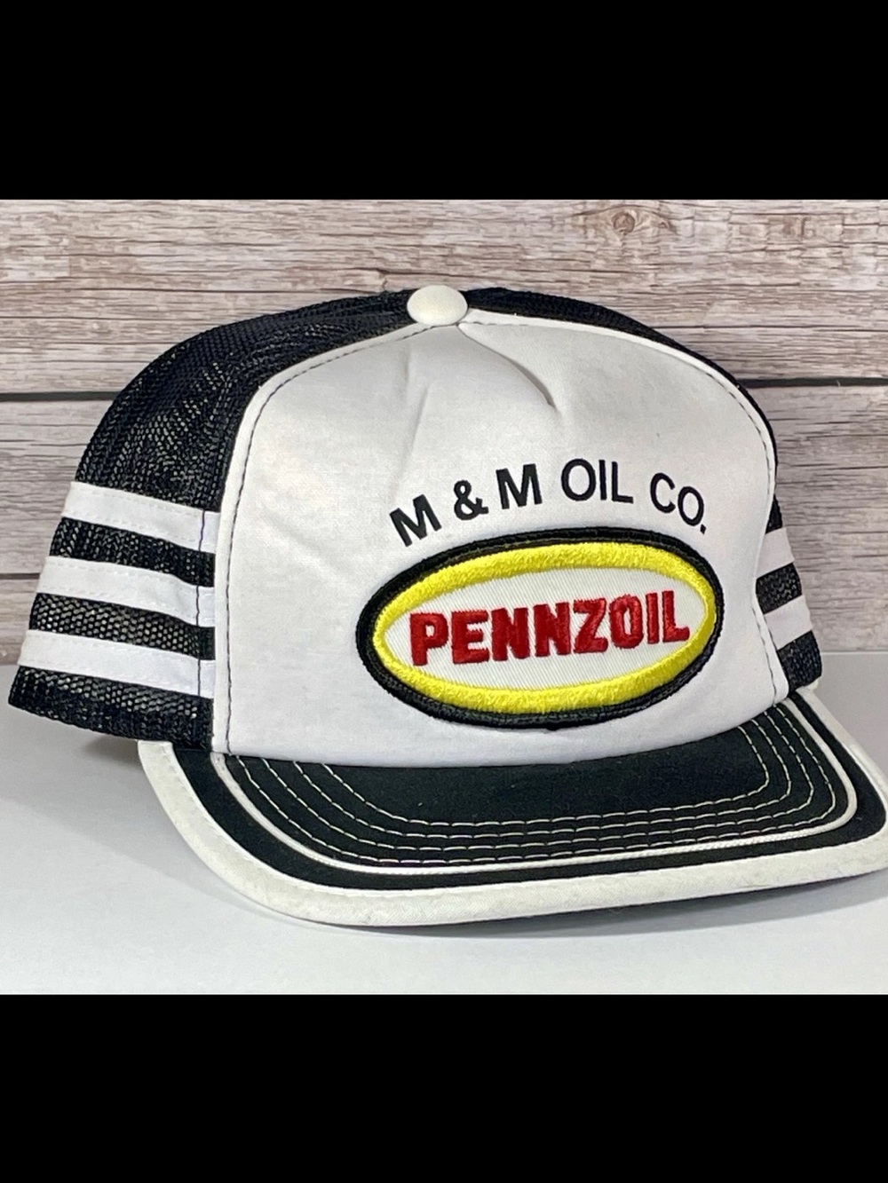 Vintage Pennzoil Truckers Hat - White & Black with Yellow Red Logo